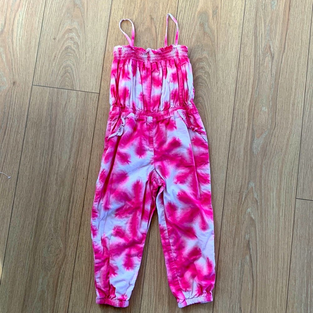Janie and jack pink tie dye jumpsuit